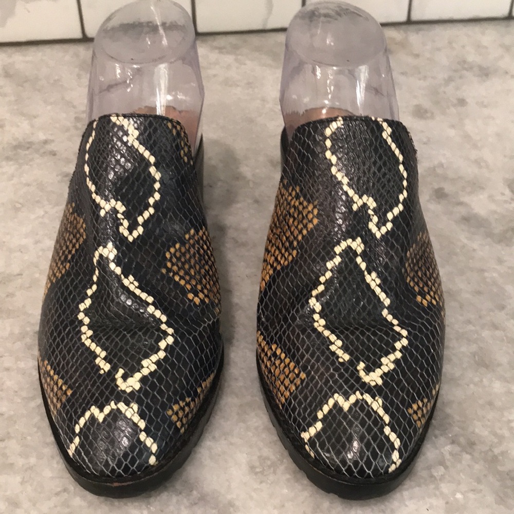 Crown Vintage Mule Womens 8 Snake Skin Rydella Slip On Heels Boho Classic Luxury - Picture 2 of 10
